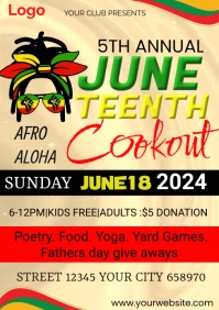 Orange Maximalist June Teenth Celebration  A1 template