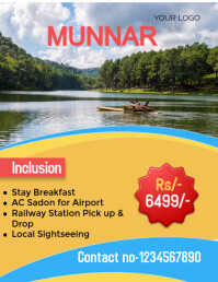 Orange Maximalist Kerala Travel Flyer Flyer (us Letter) template