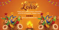 Orange Maximalist Lohri Celebration Facebook Shared Image template