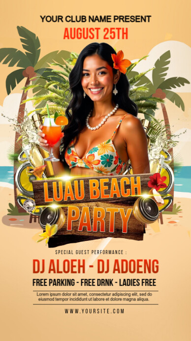 Orange Maximalist Luau Beach Party - Orange Maximalist Luau Beach Party Instagram Design Template 0eb680d6be1dedc2a1adbac8b1fb84df Screen 