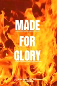 Orange Maximalist Made For Glory -inspirational Video Design  Poster Plakat template