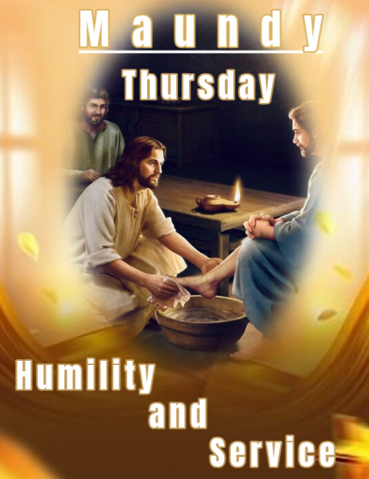 Orange Maximalist Maundy Thursday  Flyer (us Letter) template