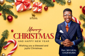 橙色 Church Christmas Greeting Etiket Template