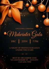 Orange Maximalist Midwinter Gala A4 template