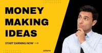 Orange Maximalist Money Making Ideas  Facebook Event Cover template