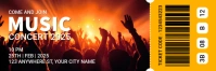 Orange Maximalist Music Concert Ticket Twitter Banner template