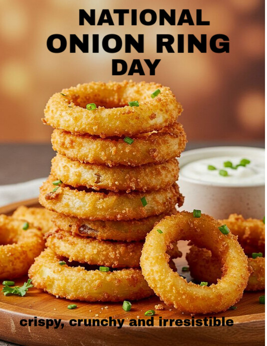 Orange Maximalist National Onion Ring Day Flyer (us Letter) template