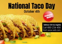 Orange Maximalist National Taco Day  Postcard Открытка template