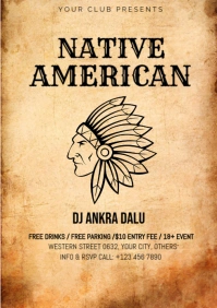 Orange Maximalist Native Americans' Day A3 template