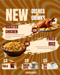 Orange Maximalist New Menu Dishes And Drinks Instagram Portrait template