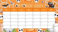 Orange Maximalist October Calendar Digital Display (16:9) template