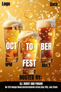 Orange Maximalist October Fest Design Templat Grafika na Pinterest template