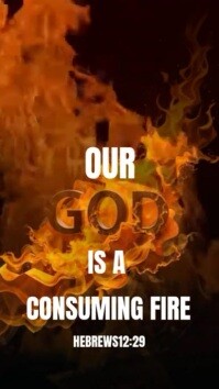 Orange Maximalist Our God Is A Consuming Fire -power Unleashed  Digital Display (9:16) template