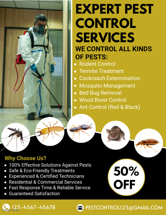 Orange Maximalist Pest Control Flyer (us Let Template | PosterMyWall