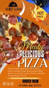 Orange Maximalist Pizza  Instagram Reel template