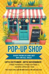 Orange Maximalist Pop Up Shop Promotion Video Template Poster