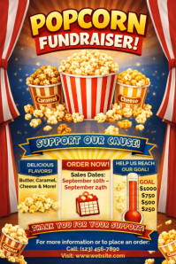 Orange Popcorn Fundraiser Plakat Template