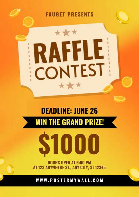 Copy of Orange Maximalist Raffle Contest A4 | PosterMyWall