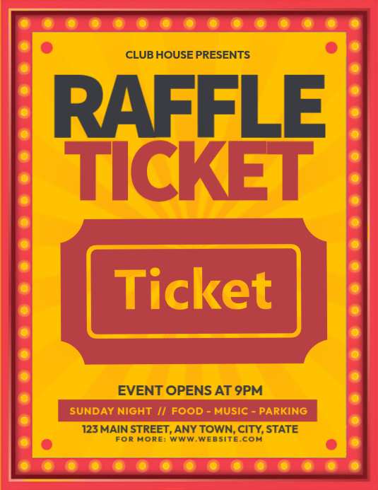 Orange Raffle Event Flyers Template | PosterMyWall