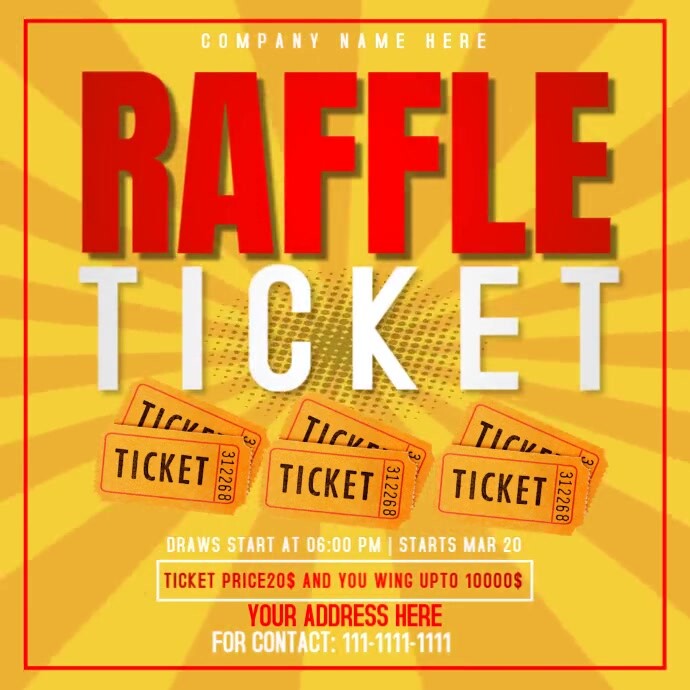 Orange Maximalist Raffle Ticket Instagram Post template