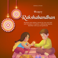 Orange Maximalist Raksha Bandhan Instagram Post Instagram-Beitrag template