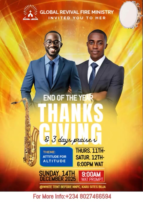 Orange Maximalist Red And Yellow Background End Of The Year Thanks Giving Service  A4 template