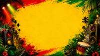 Orange Maximalist Reggae Banner Design Digital Display (16:9) template