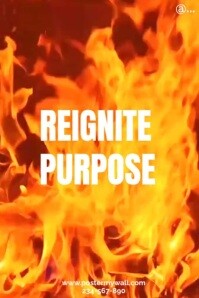 Orange Maximalist Reignite Purpose -set Your Fire Again  Poster template