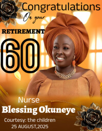 Orange Maximalist Retirement Flyer Templates  Flyer (us Letter)