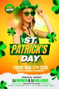 Orange Maximalist Saint Patrick's Day Beautiful  Poster template