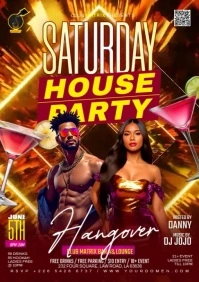 Orange Maximalist Saturday Hangover A4 template