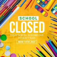 Orange Maximalist School Closed Ad Instagram Post template