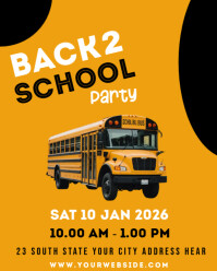 Orange Maximalist School Party  Instagram Portrait template