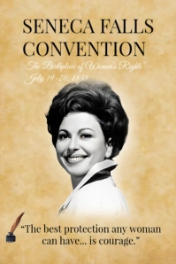 Orange Maximalist Seneca Falls Convention  Poster template