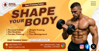 Orange Maximalist Shape Your Body  Facebook Shared Image template
