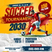 Orange Maximalist Soccer Tournament Promo Facebook Instagram Instagram Post template