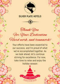 Orange Maximalist Staff Appreciation Thank You Card A6 template