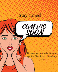 Orange Maximalist Stay Tuned Coming Soon  Instagram Portrait template