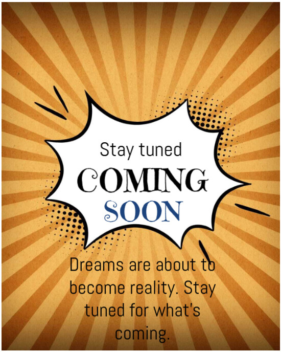 Orange Maximalist Stay Tuned Coming Soon  Instagram Portrait template