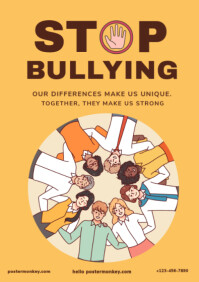 Orange Maximalist Stop Bullying A2 template