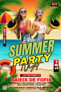 Orange Maximalist Summer Party Tumblr Graphic template