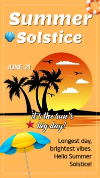 Orange Maximalist Summer Solstice  Instagram Story template