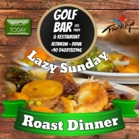 Orange Maximalist Sunday Roast Instagram Post Instagram-bericht template