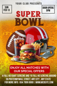 Orange Super Bowl Event Poster Template