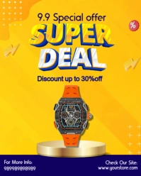 Orange Maximalist Super Deal Instagram Portrait template