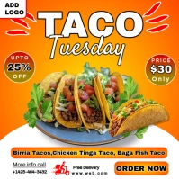 Orange Maximalist Taco Tuesday Flyer Template Instagram Post Iphosti le-Instagram
