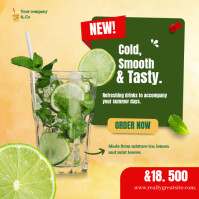 Orange Orange Maximalist Tasty Lemon Drinks Online Design/flyer Instagram Post Instagram Post Template