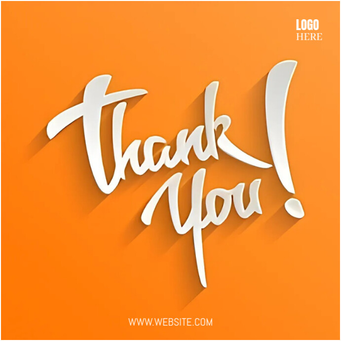 Orange Maximalist Thank You  Instagram Post template
