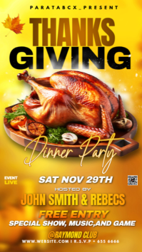 Orange Maximalist Thanks Giving Dinner Party Creative Instagram Story template