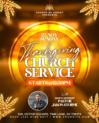 Orange Maximalist Thanksgiving Church  Instagram Portrait template